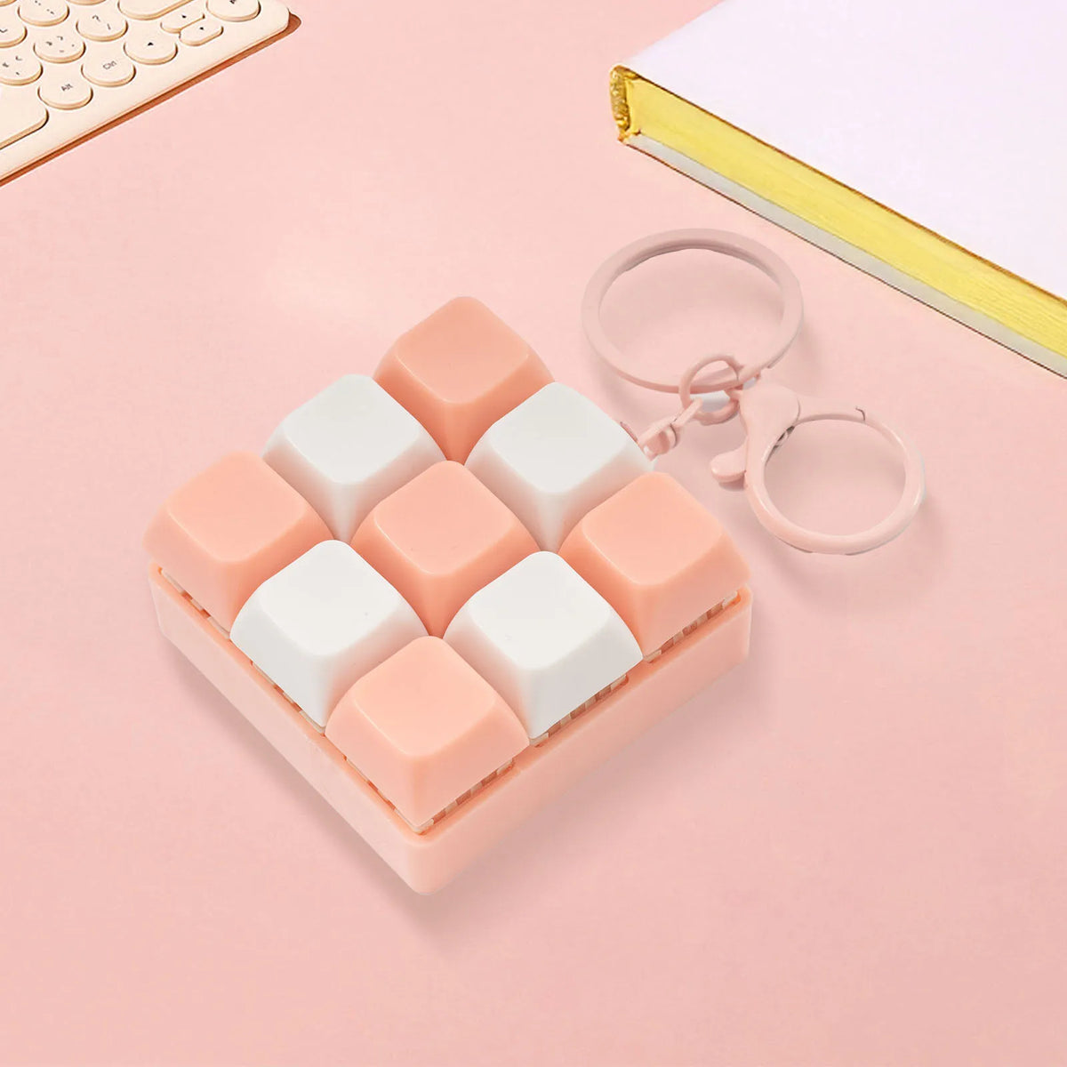 9-Key Mini Keyboard Fidget Keychain