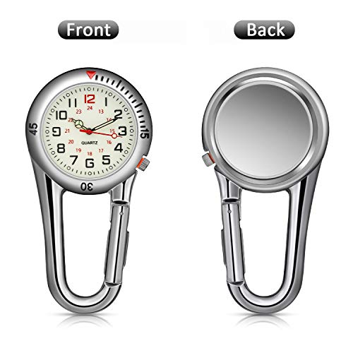 Hicarer 2 Pieces Clip on Quartz Watch Backpack Fob Belt Glow in The Da