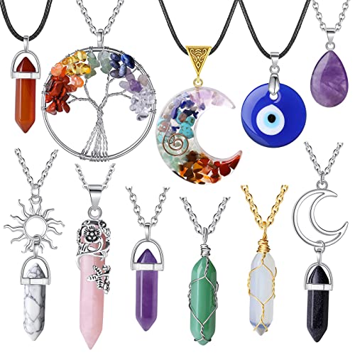XIANNVXI 11 Pcs Crystal Necklaces for Main image