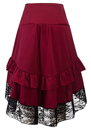 Alivila.Y Fashion Womens Gothic Steampunk Skirt Asymmetrical High Low Dress