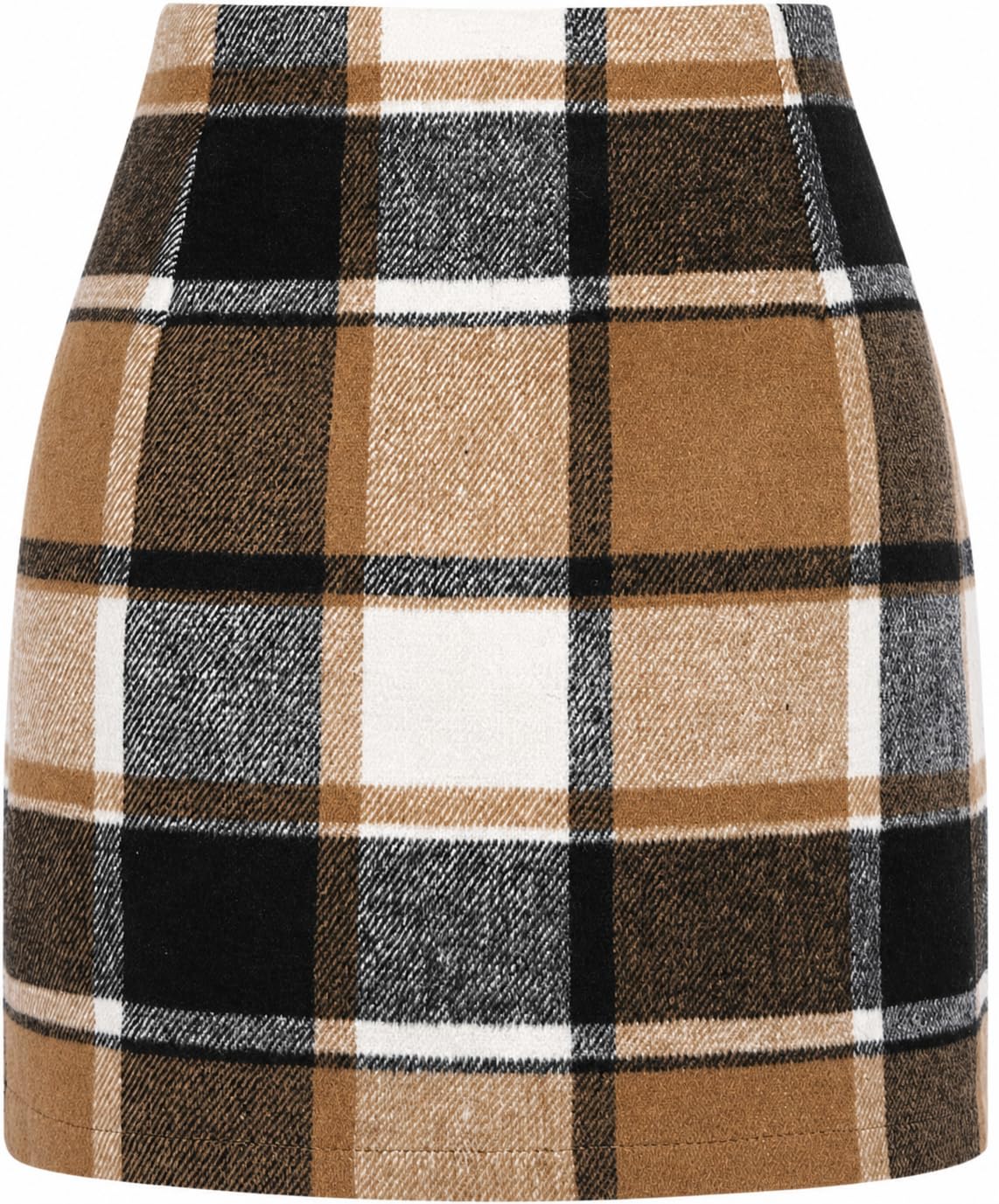 Rapbin Womens High Waist Plaid Skirt Fall Winter Bodycon Pencil Mini Skort