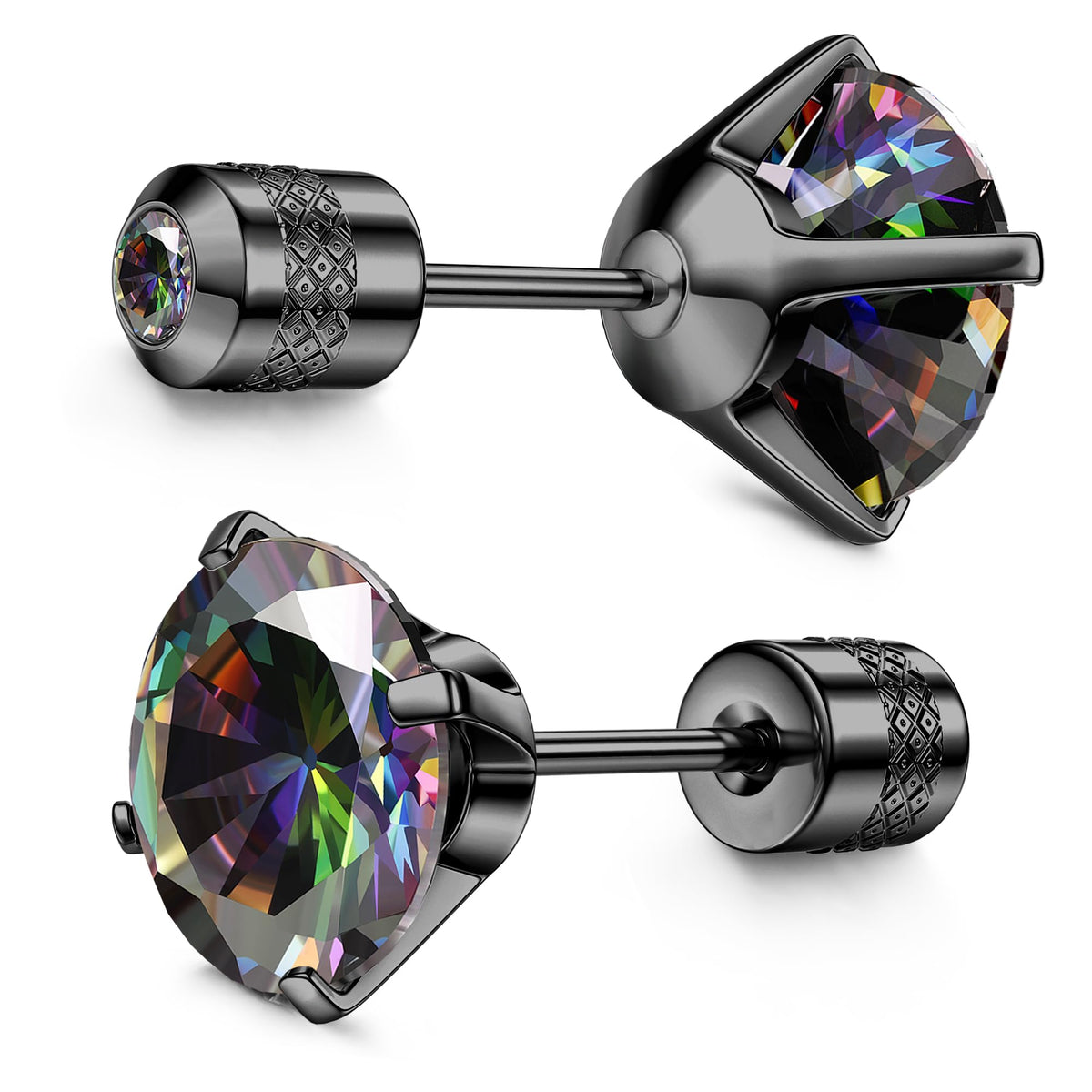 Subiceto 1 Pair Titanium Stud Earrings for Women Men Hypoallergenic