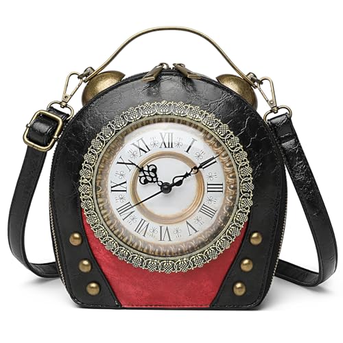 PVC Clock-Shaped Crossbody Handbag