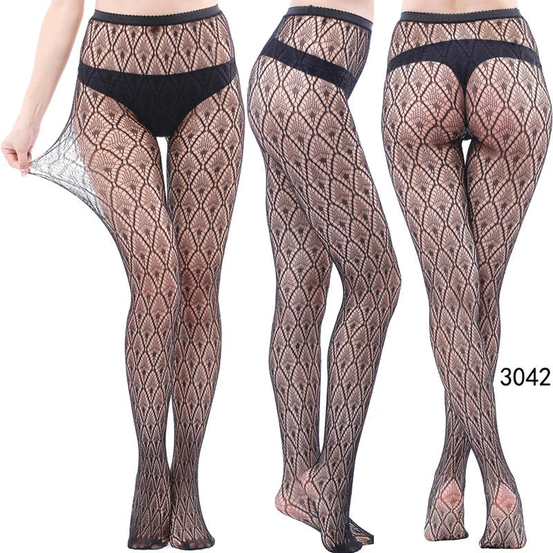 Gothic Spider Web Jacquard Fishnet Tights