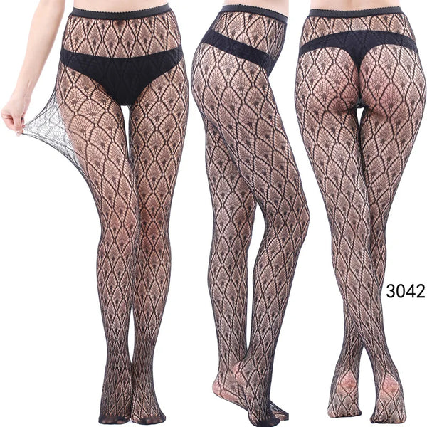 Gothic Spider Web Jacquard Fishnet Tights