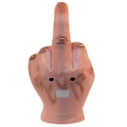 Middle Finger Funny Head Mask Costume Party Prop Adult Middle Finger Mask