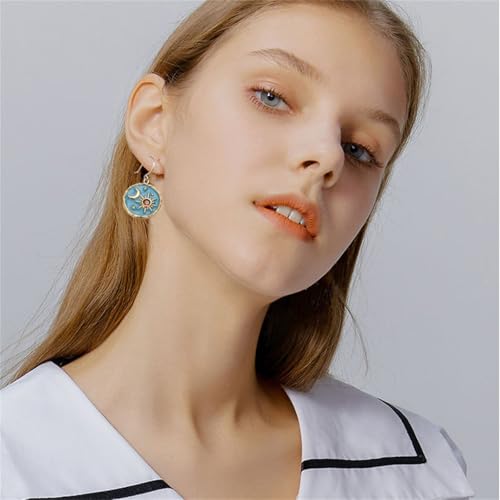 Vintage Sun and Moon Coin Drop Earrings