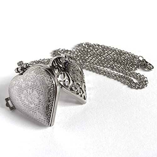 Women's Pocket Watch, Analog Display, Quartz Movement, Silver Stainles