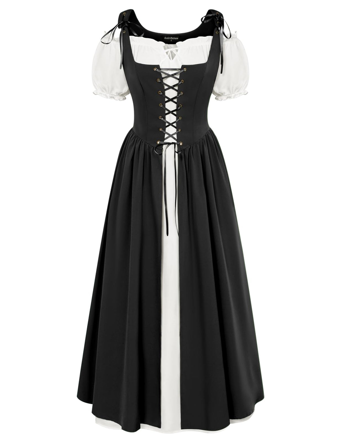 Scarlet Darkness Renaissance Costume Women Halloween Medieval Pirate Dress