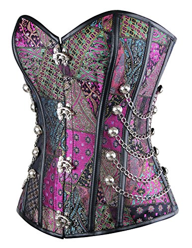 Gothic Corset Bustier with Chain Detail