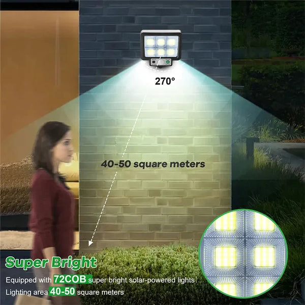 Homefish LED Solar Split Wall Lamp With Motion Sensor Outdoor Waterproof Emergency Lighting for S...