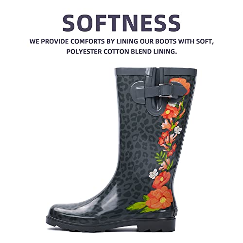 Rain Boots For Women, Waterproof Ladies Tall Knee High