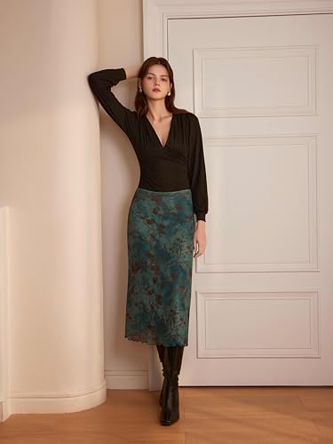 CIDER Women’s Mesh Floral Boho Long Midi Skirts