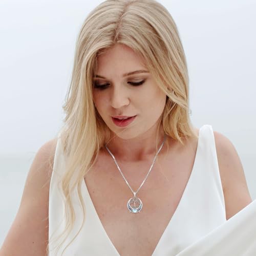 Sterling Silver Pentagram Necklace Triple Moon