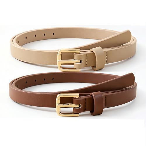 4 Pack Women Skinny Belts For Jeans Dress Thin Waist Belt For Ladies