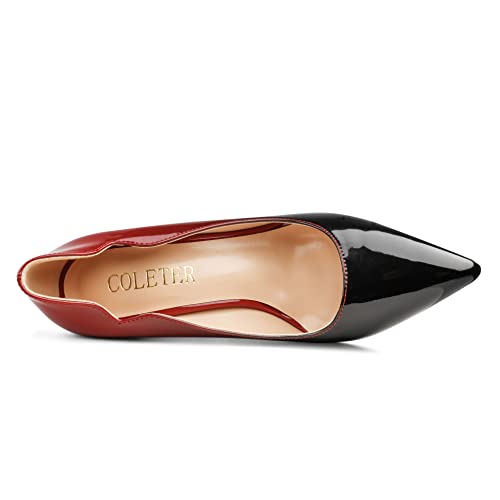 COLETER Women's 4 Inch Pumps Pointed Toe Dress Shoes Slip On Stiletto Pumps