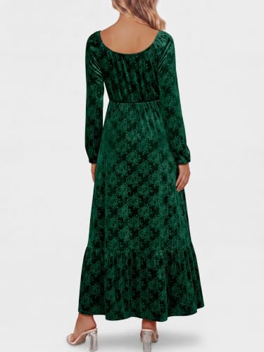 Caracilia Womens Long Sleeve Velvet Formal Fall Maxi Dress