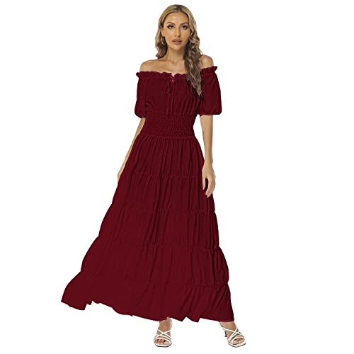 Abaowedding Renaissance Women Medieval Chemise Dress Pirate Peasant Top Irish Under Dress
