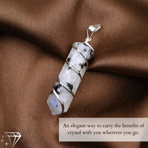 Rainbow Moonstone Healing Crystal Necklace