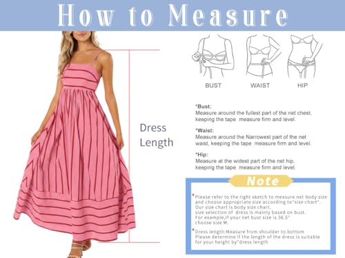 chouyatou Women's Striped Back Smocked Maxi Dress Sexy Spaghetti Strap Cut Out Flowy Swing Long Dress