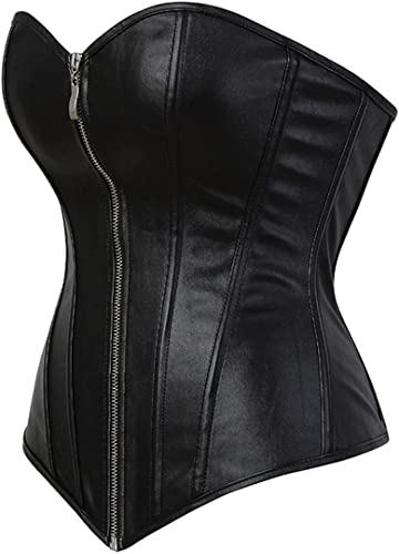 Faux Leather Zipper Steampunk Corset Bustier Secondary image