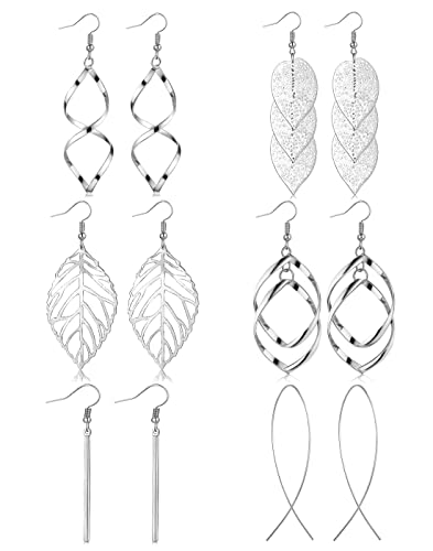 6 Pairs Drop Dangle Earrings for Women Threader Earring Set