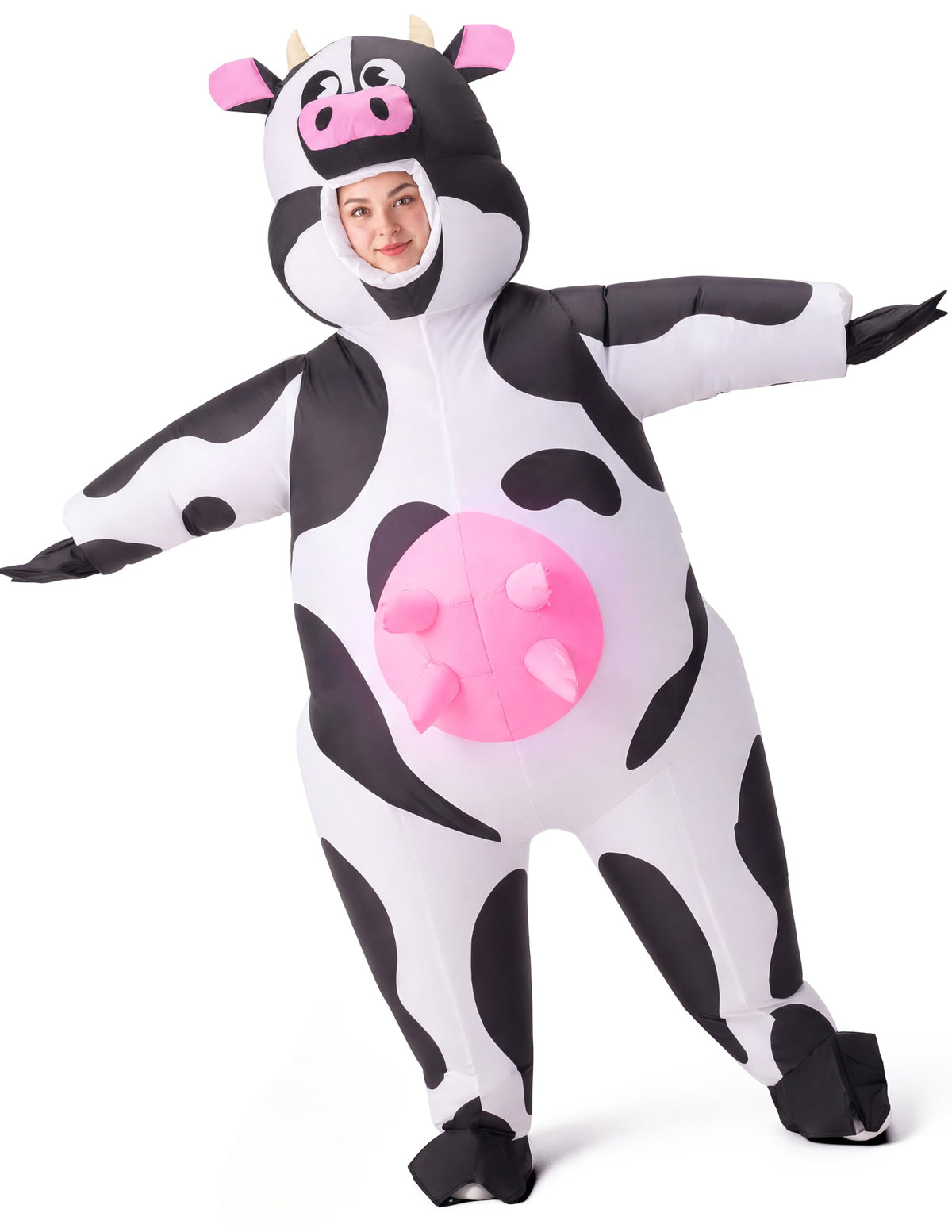 Spooktacular Creations Inflatable Cow Costume, Blow up Cow Costume for Adults, Cow Inflatable Suit for Halloween Parties