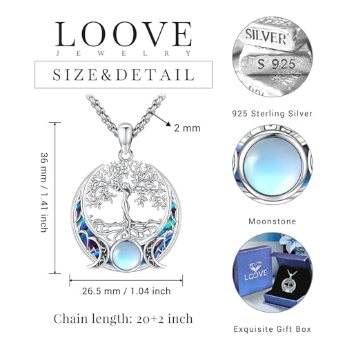 Sterling Silver Pentagram Necklace Triple Moon
