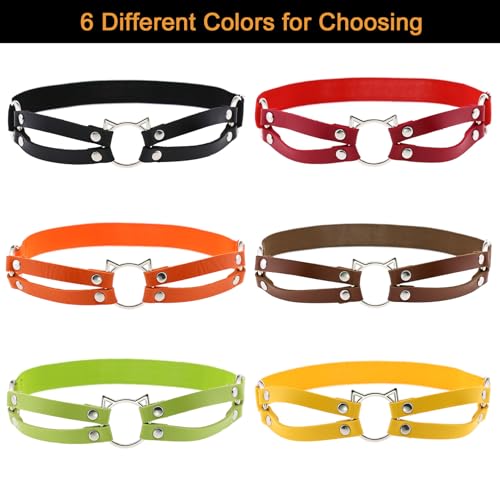 2pcs Adjustable Faux Leather Leg Garter, Elastic Punk Thigh Straps for Ladies