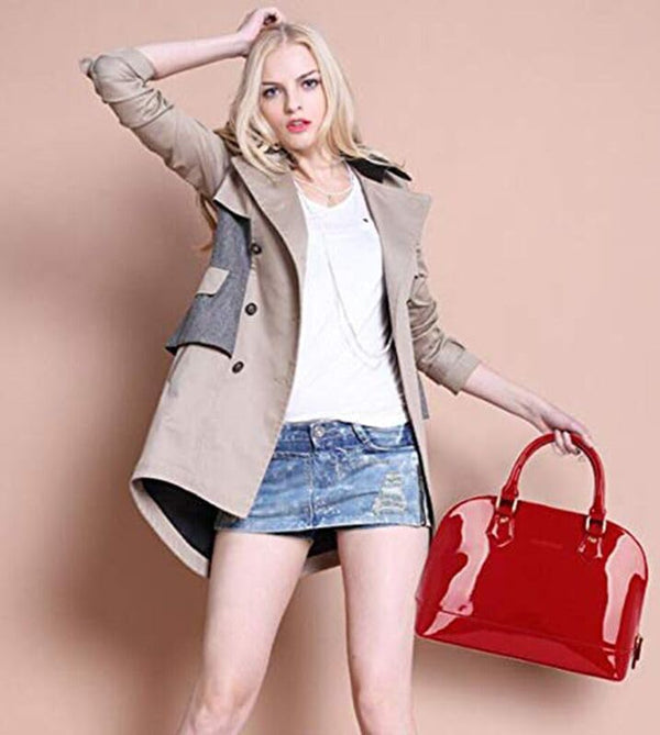 Patent Leather Dome Satchel Purse