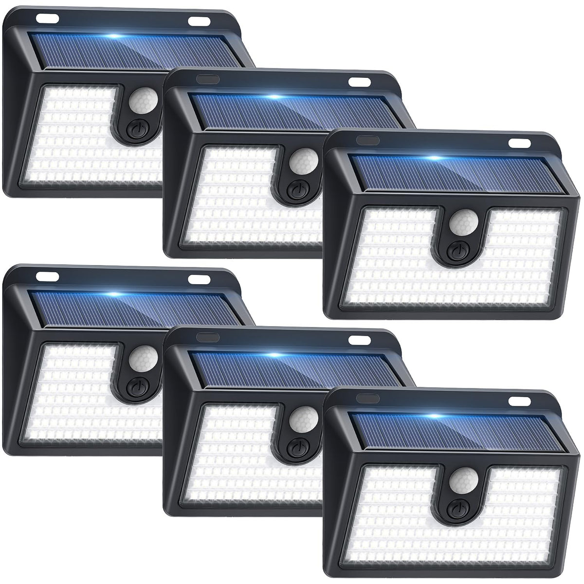 [6 Packs] Solar Motion Sensor Outdoor LED Light for Outside Walking dog Fence Backyard Deck Garde...