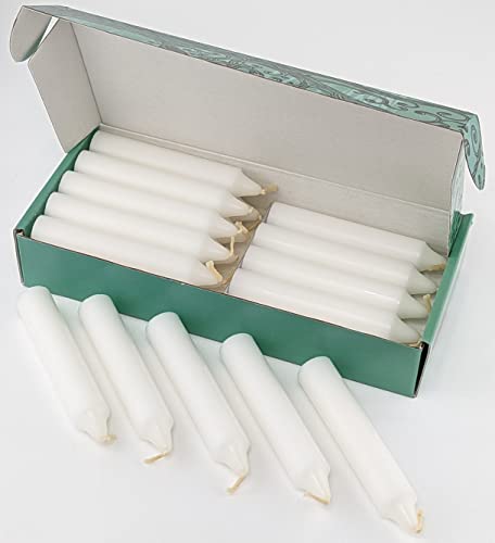 20 White Candles | 4 inches Tall & 3/4 inch Diameter | Witchcraft Supplies for Your Personal Wiccan Altar, Spells, Charms & Rituals | Witchy Room Decor | Taper Candlesticks (White)