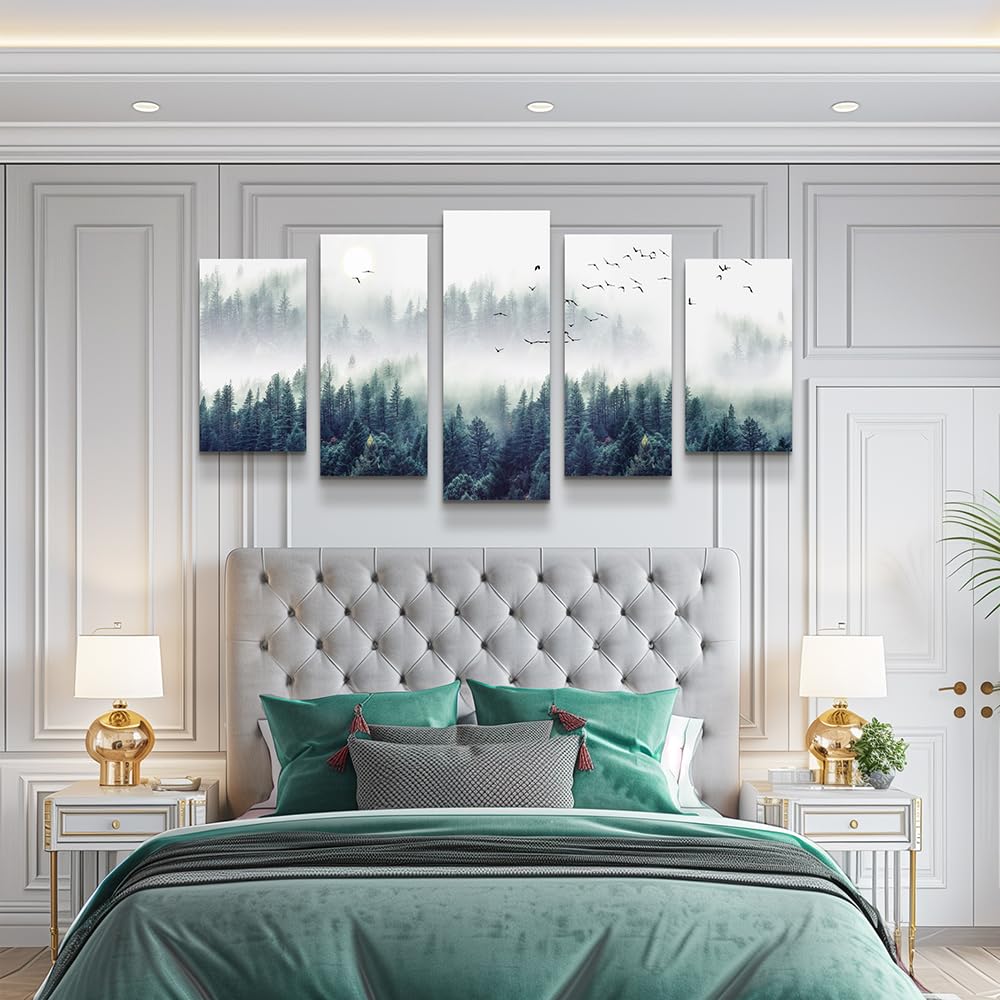 Fog Forest Artisanal Wall Canvas Art Decoration Decor