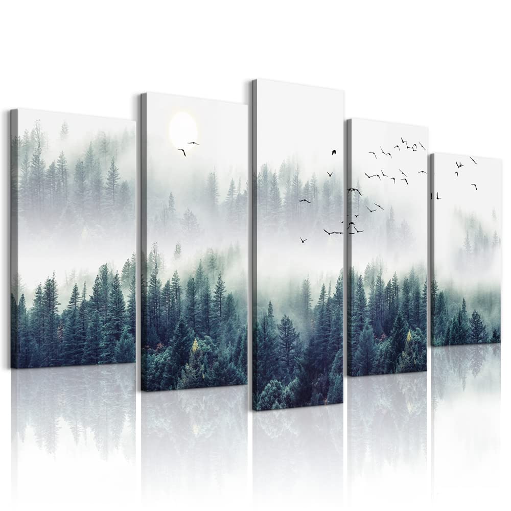Fog Forest Artisanal Wall Canvas Art Decoration Decor