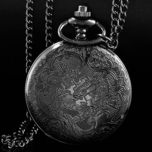 Roman Numerals Scale Quartz Pocket Watches with Chain Christmas Gift