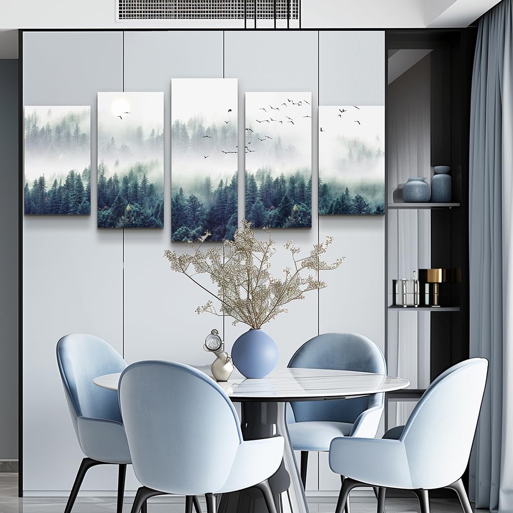 Fog Forest Artisanal Wall Canvas Art Decoration Decor