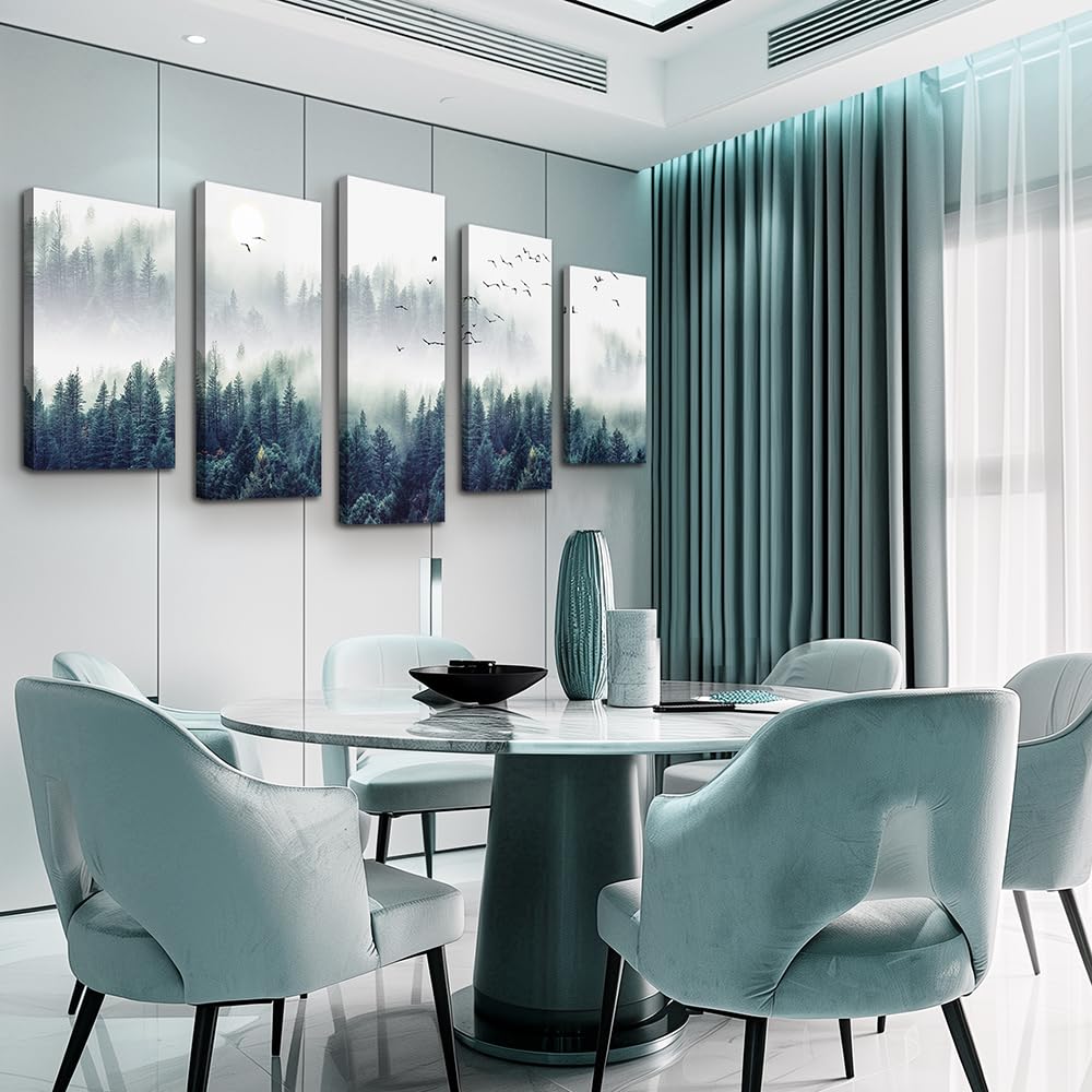Fog Forest Artisanal Wall Canvas Art Decoration Decor