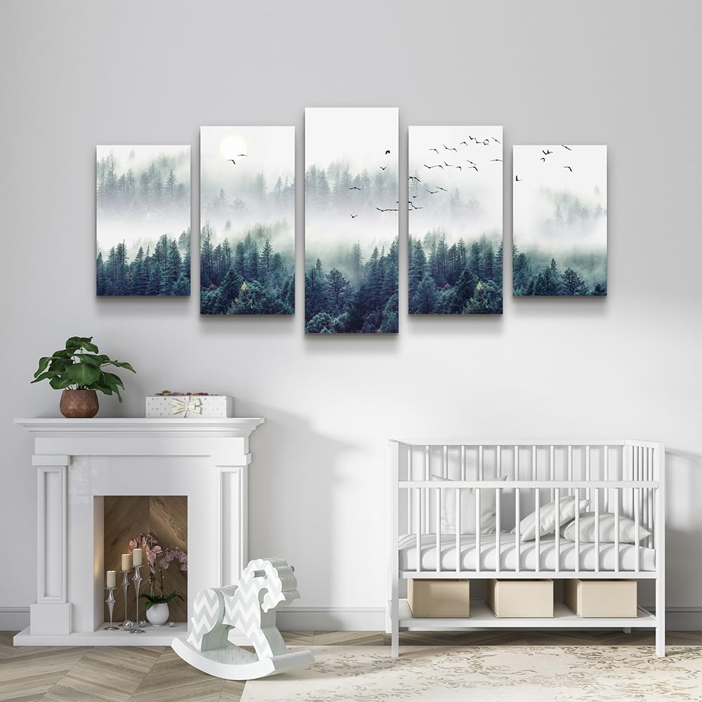 Fog Forest Artisanal Wall Canvas Art Decoration Decor
