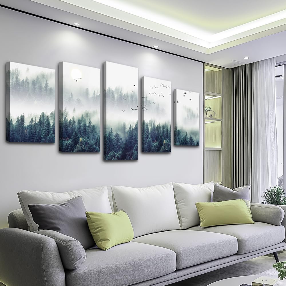 Fog Forest Artisanal Wall Canvas Art Decoration Decor