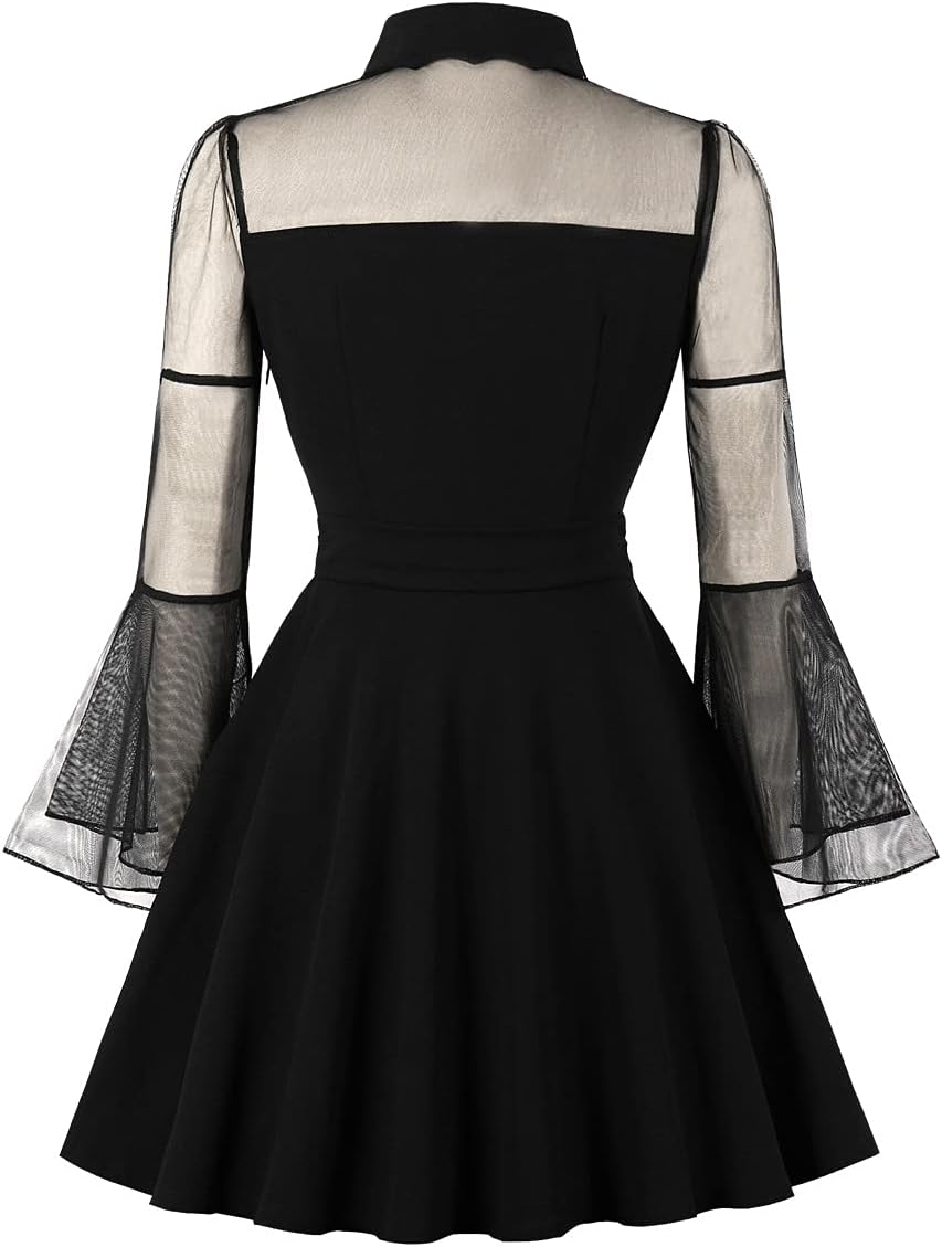 Women's Vintage Polka Dot 1950s Audrey Retro Rockabilly Prom Dress 50's 60's A-Line Cocktail Party Swing Dress