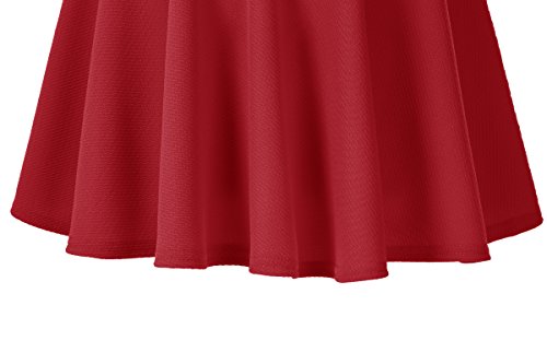 Urban CoCo Women's Basic Midi Skirt Versatile Stretchy Flared Casual High Waisted Skirt