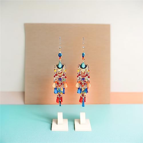 Crystal Beaded Tassel Bridal Earrings
