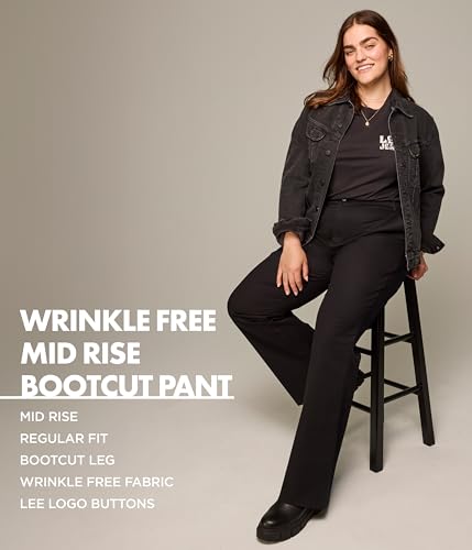 Women's Plus Size Wrinkle Free Mid Rise Bootcut Pant
