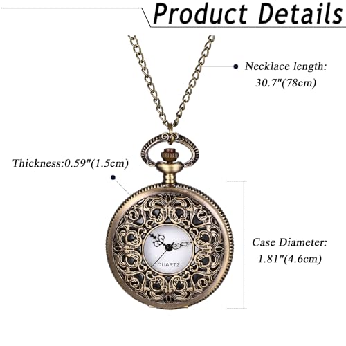Women's Quartz Pocket Watches: Half Hunter Bronze Arabic Numeral Pocke