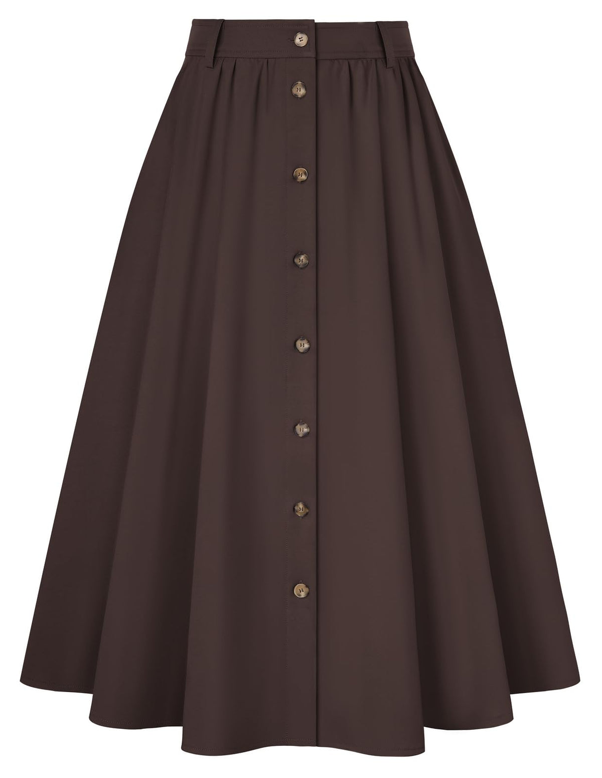 Belle Poque Women Midi Skirts High Waisted A Line Skirt with Pockets