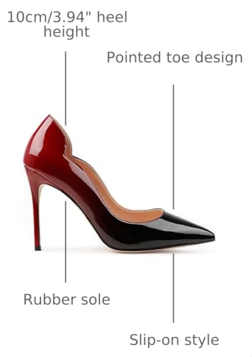 COLETER Women's 4 Inch Pumps Pointed Toe Dress Shoes Slip On Stiletto Pumps