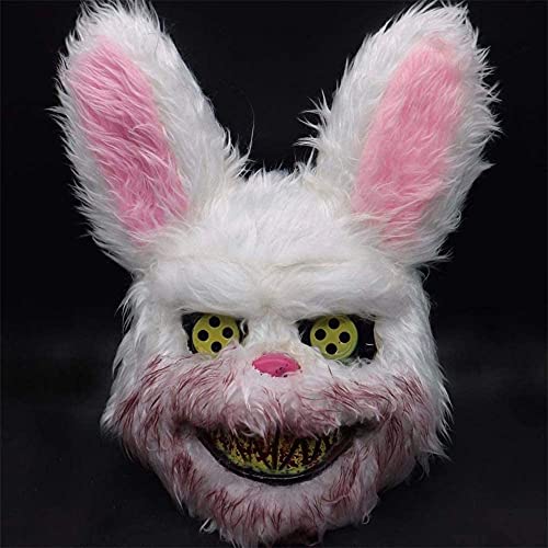 BESSEEK Halloween Scary Mask Bear Rabbit Bunny Mask, Bloody Plush Animal Head Mask, Cosplay Costume Props Halloween Party