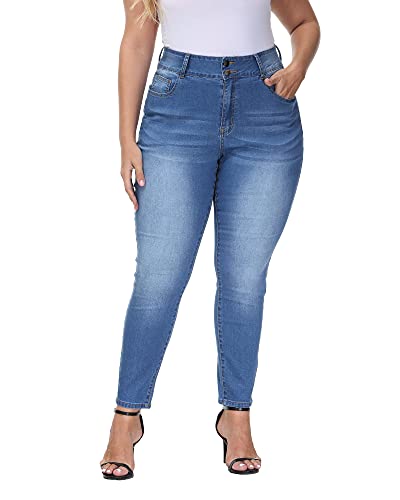 Womens Plus Size Skinny Jeans High Waisted Stretchy Classic