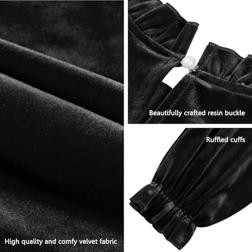 Jayscreate Women's Long Sleeve Winter Fall Wedding Guest Velvet Short Dress