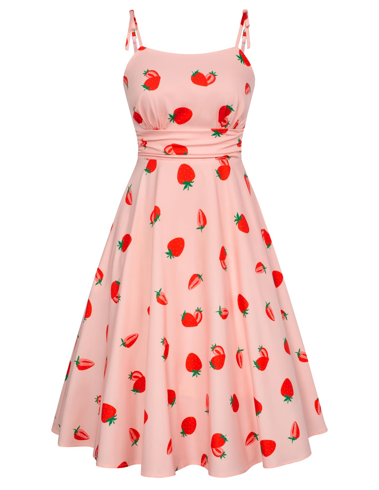Summer Dress Spaghetti Strap Flowy Midi Beach Sundress Wedding Guest Cocktail Dress